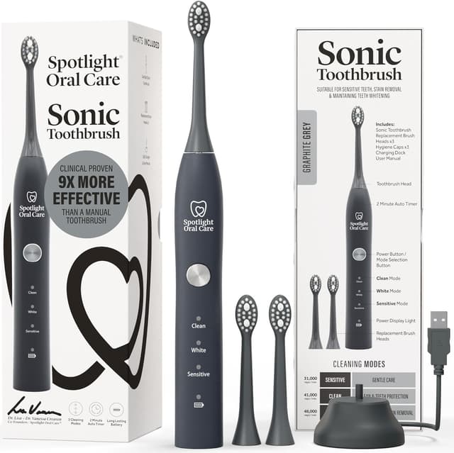 Detalle de Spotlight Oral Care Sonic Electric Toothbrush (Made by Dentists) – sonic cleaning with up to 70-day battery