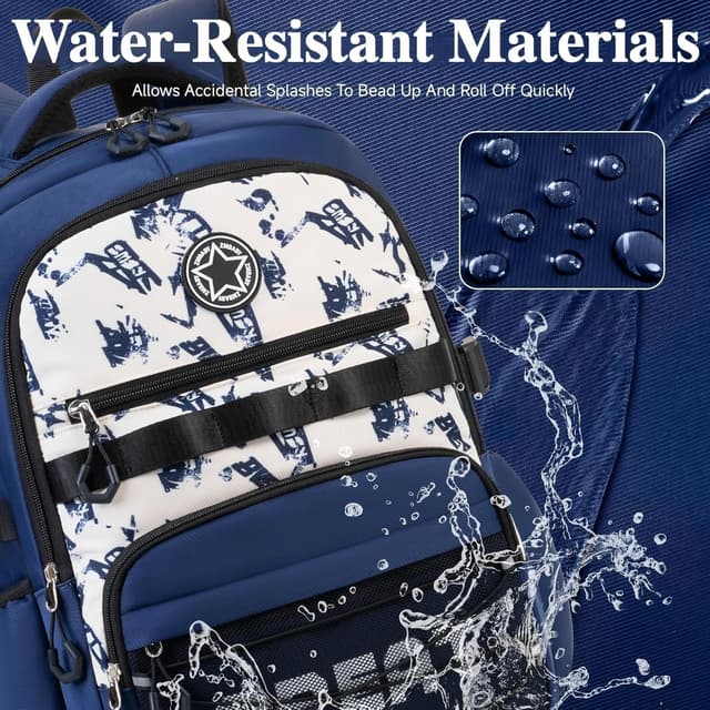 Thumbnail 6 de Amythe zaino scuola media e elementare bambino traspirante impermeabile per 15.6" laptop, 24L blu