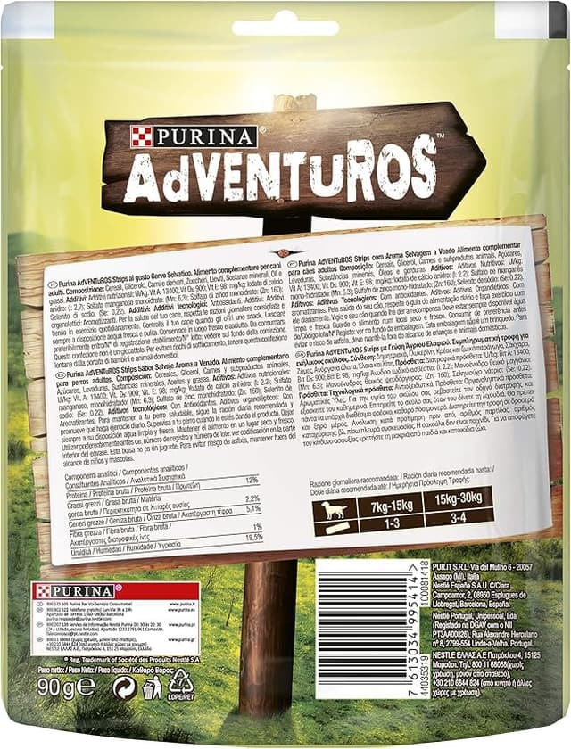 Detalle 2 de Purina Adventuros Strips Snacks 6×90 g