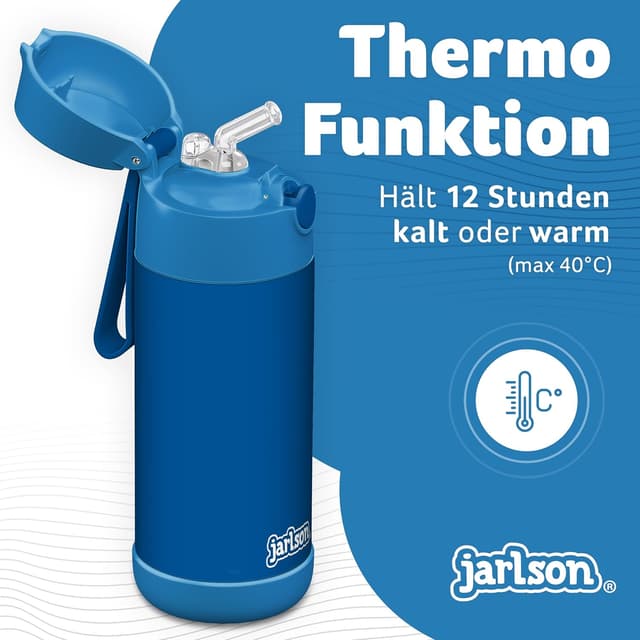 Thumbnail 1 de Jarlson Trinkflasche Kinder Edelstahl Charli 350ml Blau