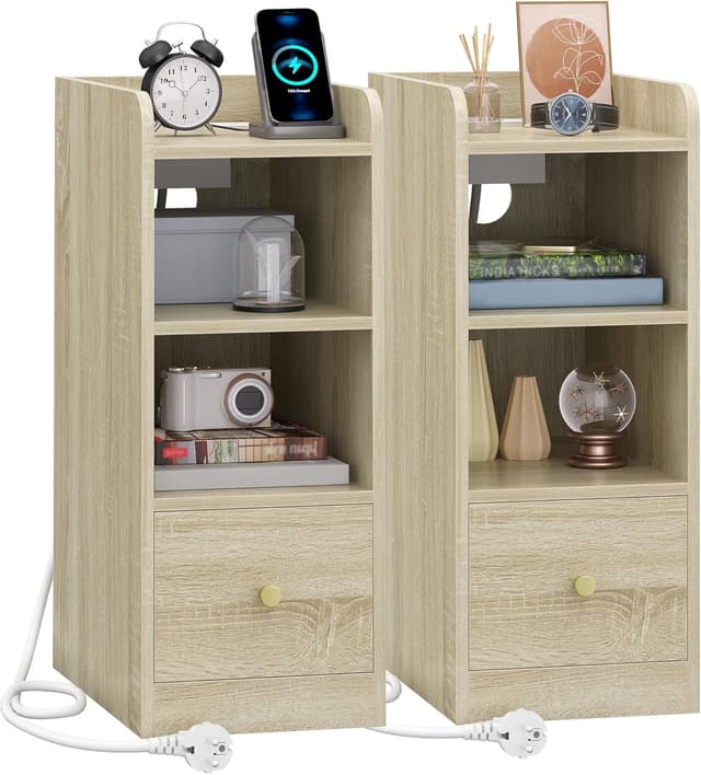 Imagen de Hzuaneri Comodino Set di 2 con ricarica USB C en OfertitasTOP