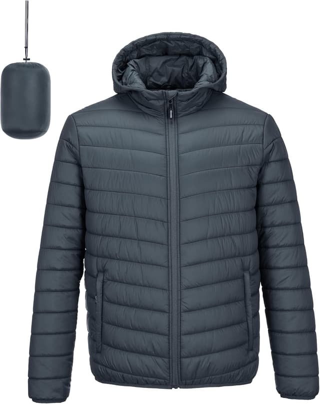 Thumbnail 6 de Outdoor Ventures Herren Steppjacke wasserdichte Pufferjacke mit Kapuze, packbar und leicht
