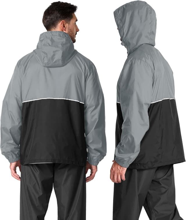 Detalle de SwissWell Men’s Lightweight Waterproof Packable Rain Jacket (Water-Resistant, Windproof, Breathable)