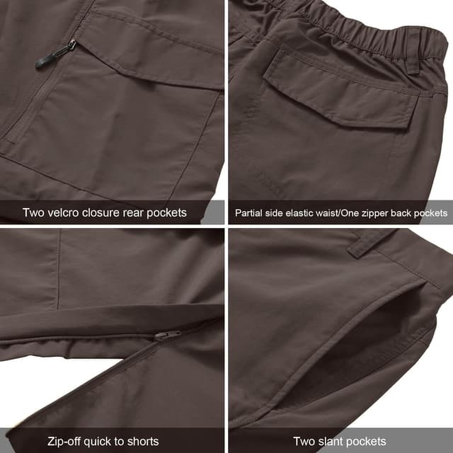 Detalle 2 de Jessie Kidden men’s hiking walking trousers – quick-dry, waterproof and zip-off cargo pants