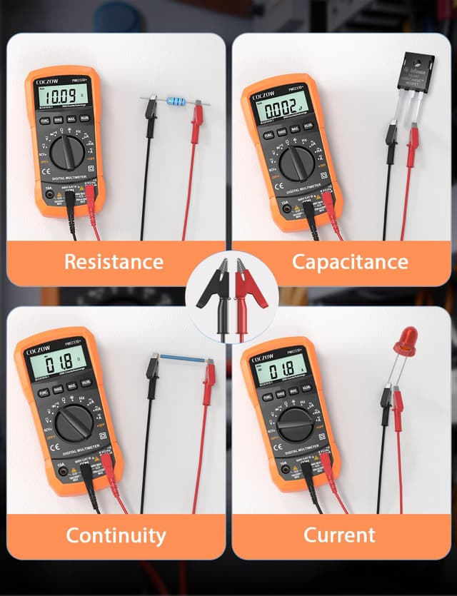 Thumbnail 6 de COCZOW digital multimeter with NCV, backlit LCD and continuity alarm (AC/DC up to 600V)