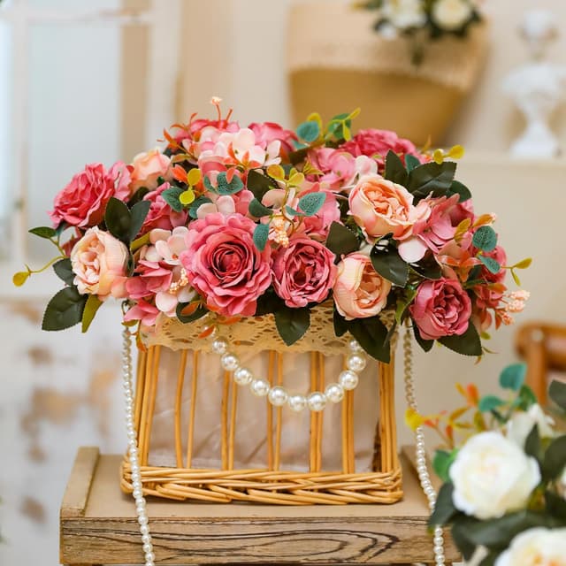 Thumbnail 2 de Floweroyal 4 Bunches Artificial Peony Flowers