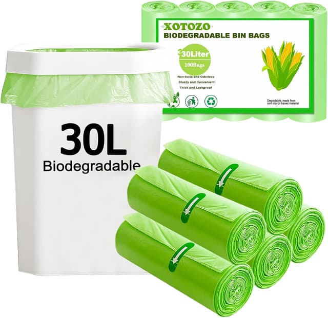 Detalle de XOTOZO 30L compostable bin liners, 100 bags
