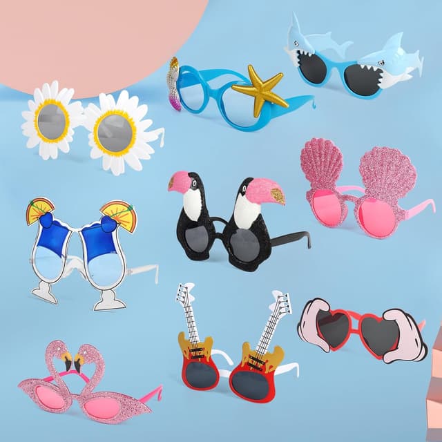 Detalle de XiLayNeen 9 Paar Party-Sonnenbrillen-Set für Party, Festival & Fotos