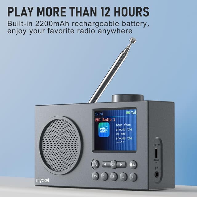 Thumbnail 6 de Mycket Radio DAB+ portable 2,4 pouces