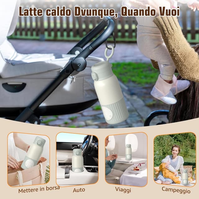 Thumbnail 6 de UKEXE Scaldabiberon portatile per latte materno, formula o acqua da 380 ml (100W) con controllo temperatura