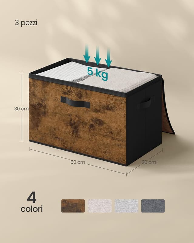 Detalle 2 de SONGMICS scatole portaoggetti 45 L