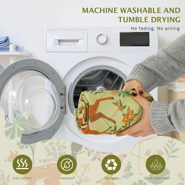 Detalle de IEUUMLER Reusable Dog Training Pads (2 Pack) EU013 – washable, waterproof puppy pee pads for home, car and travel