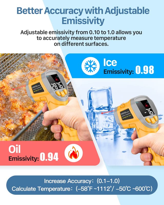 Detalle 2 de Eventek Infrared Thermometer Gun 600℃