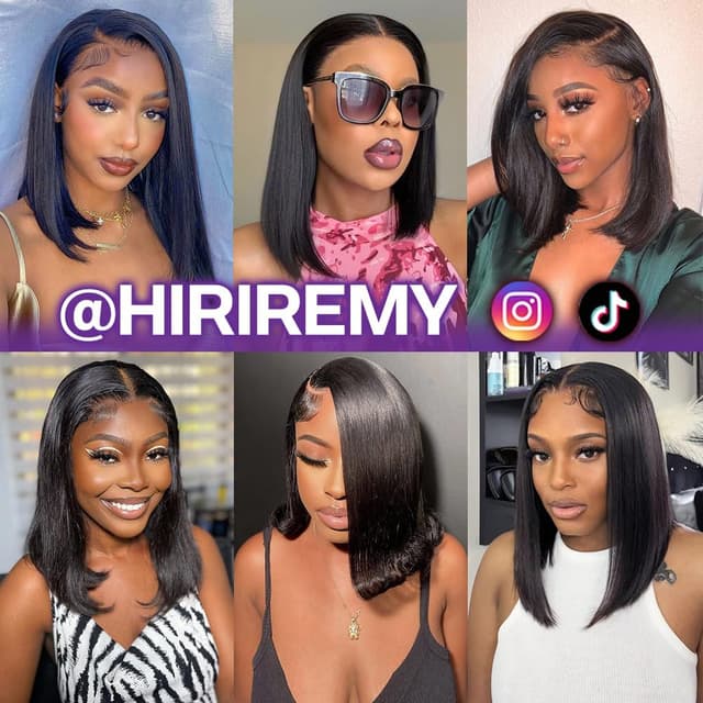Thumbnail 5 de HIRIREMY 13x4 HD Lace Front Bob Wig
