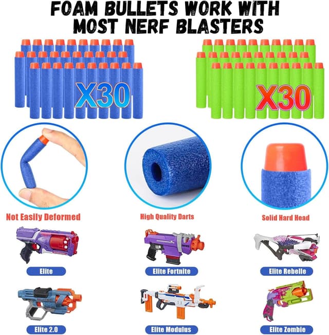 Detalle de Lehoo Castle Nerf Vest Kit 2 Pack for Kids (with darts, masks and reload clips)