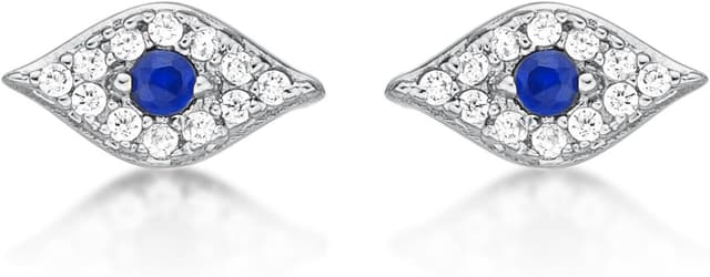 Detalle de Diamond Treats Petites boucles d’oreilles en argent 925 « mauvais œil »