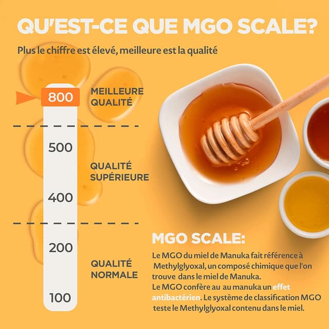 Detalle de NaturalePiù Miel de Manuka 800+ MGO, 500g – Brut et Bio de Nouvelle-Zélande