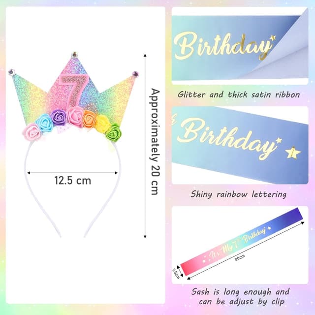 Thumbnail 1 de Leixi Headband & Glitter Sash Set