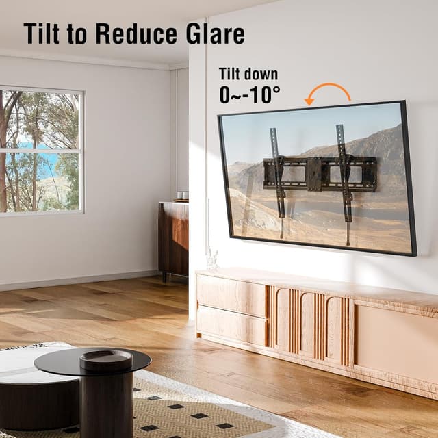 Detalle de ELIVED Tilting TV Wall Mount (YD1038) for 37"–85" TVs up to 132 lbs, Low Profile Tilt Mount, Max VESA 600×400mm