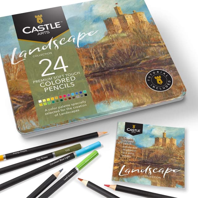Thumbnail 6 de Castle Art Supplies Castle Arts: set di 24 matite colorate per disegno in stile botanico