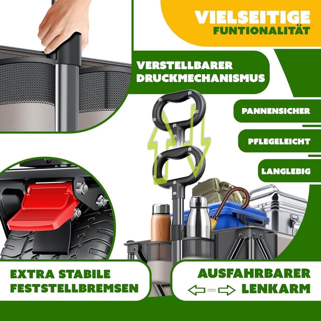 Thumbnail 4 de KESSER® Carro de mano GTR9000 🚚, 200 kg, plegable, resistente, con funda
