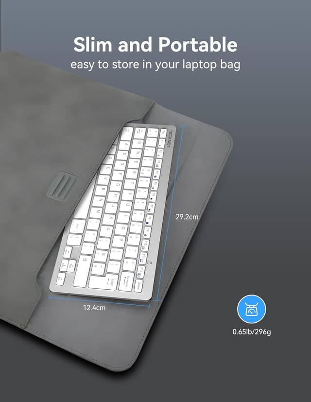 Thumbnail 6 de TECKNET 2.4G Wireless Keyboard (Silver) – ultra-slim compact mini keyboard with media hotkeys