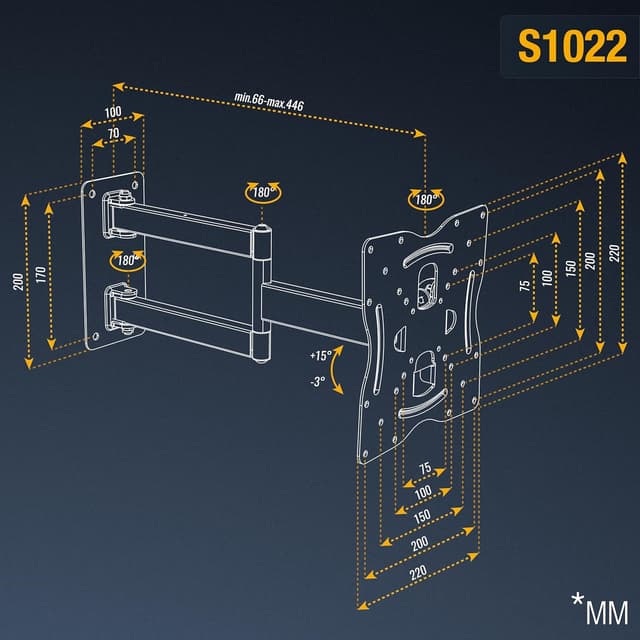 Thumbnail 6 de RICOO S1022 TV Wandhalterung 32–55 Zoll