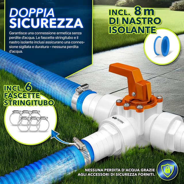 Thumbnail 1 de tillvex® Bypass Set piscina 12 pezzi 32/38 mm 🏊