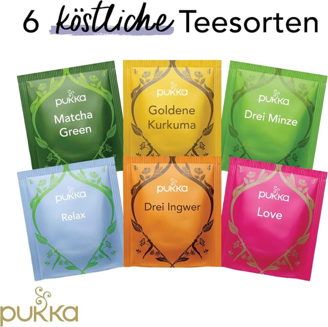 Detalle de Pukka Tisane Premium Selection Box Benessere dalla Mattina alla Sera, 6 gusti (90 filtri)