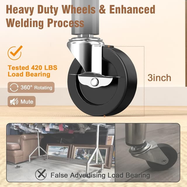 Detalle 2 de EAGMAK Heavy Duty Clothes Rail 180 KG