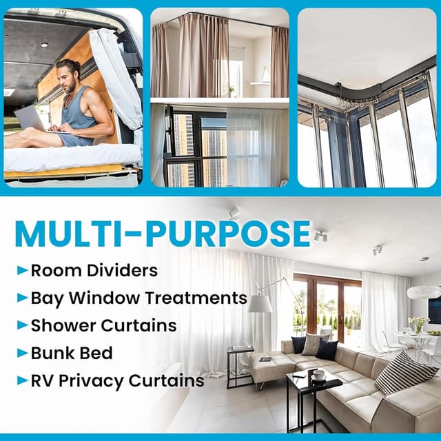 Thumbnail 4 de Ceiling Curtain Track 5M Flexible White Rail 🛠