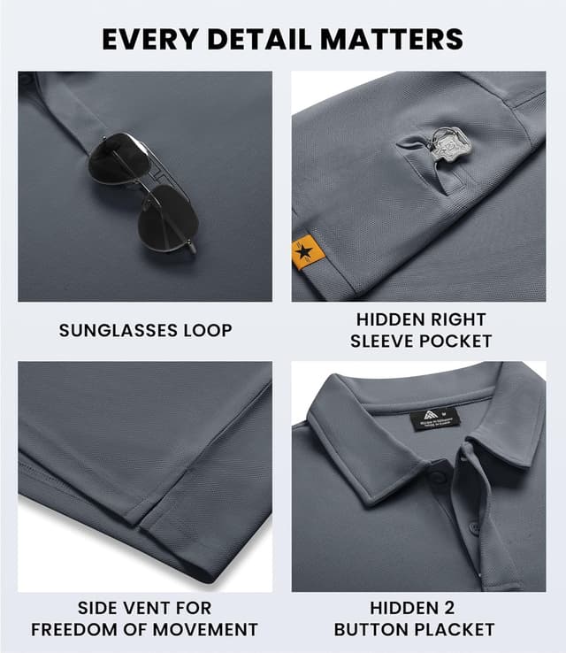 Thumbnail 3 de V VALANCH Moisture Wicking Golf Polo