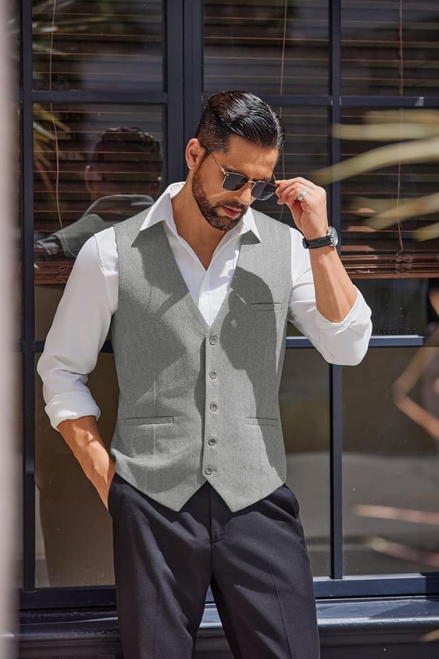 Thumbnail 1 de COOFANDY Gilet Classique couleur Unie Hommes