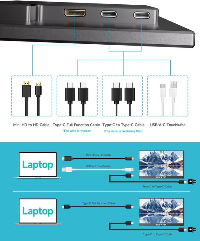 Thumbnail 6 de HGFRTEE monitor touch portatile 15,6 FHD