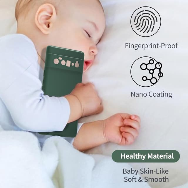 Detalle de Watana Soft-Touch Silicone Case for Google Pixel 6 Pro 5G (Green) — shockproof, dustproof full-body cover