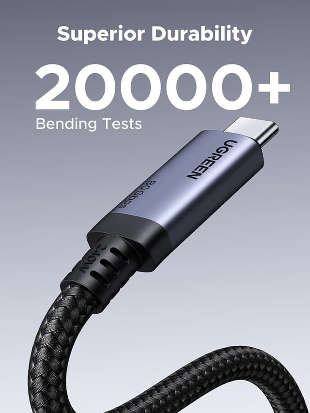 Detalle 2 de UGREEN USB‑C to USB‑C Cable USB4 Gen4 80Gbps 1m