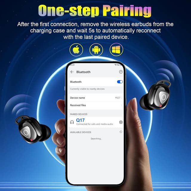 Detalle 2 de Bluetooth In-Ear Kopfhörer 2026 (Bluetooth 5.4) von buwy mit ENC-Mikrofonen & Ladecase, IP7