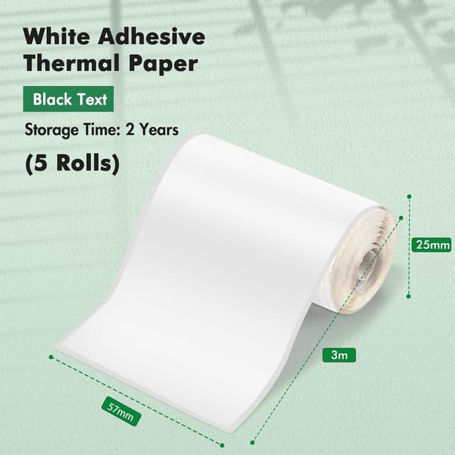 Detalle de Rotoli carta termica 57 x 25 mm per mini stampante