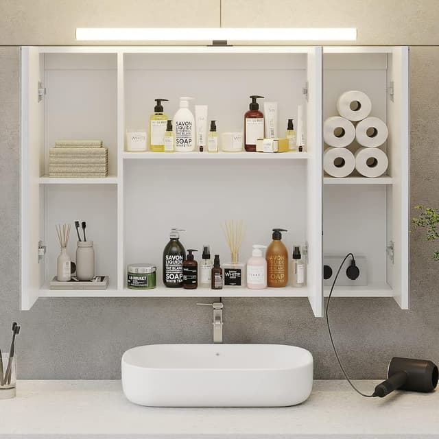 Thumbnail 3 de DICTAC Spiegelschrank Bad mit Beleuchtung 90x16x60 cm