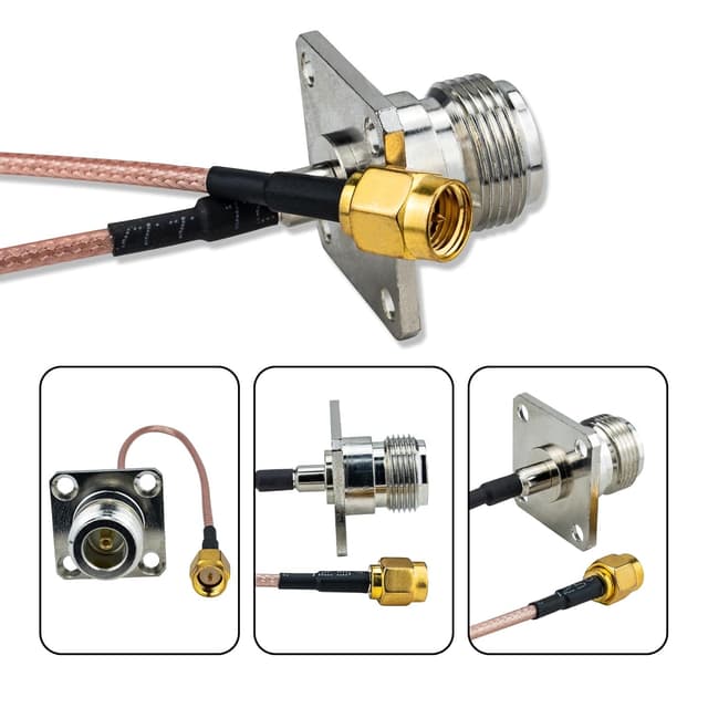 Detalle de urcianow 2x 1 m RG316 BNC Kabel Stecker auf Stecker, 90-Grad-Winkel (50 Ohm) für WLAN/Video & Funkanwendungen