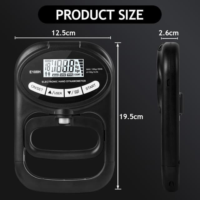 Detalle de OSDUE electronic grip strength meter 120 kg