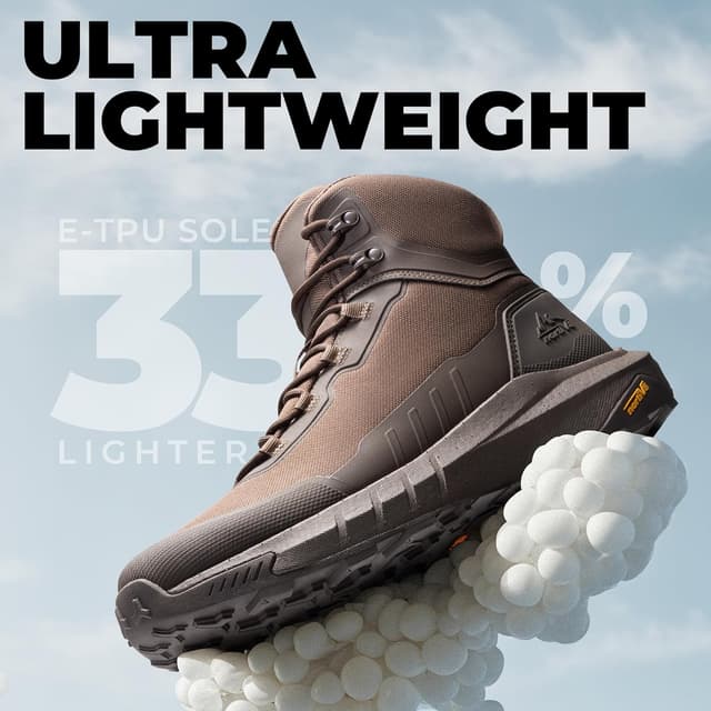 Detalle 2 de NORTIV 8 stivali tattici militari da uomo con suola ammortizzata e cerniera laterale