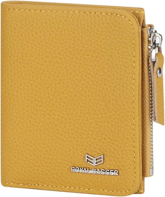 Detalle de Royal Bagger RFID-Blockierung Slim Bifold Geldbörse aus echtem Leder (Gelb) 3201