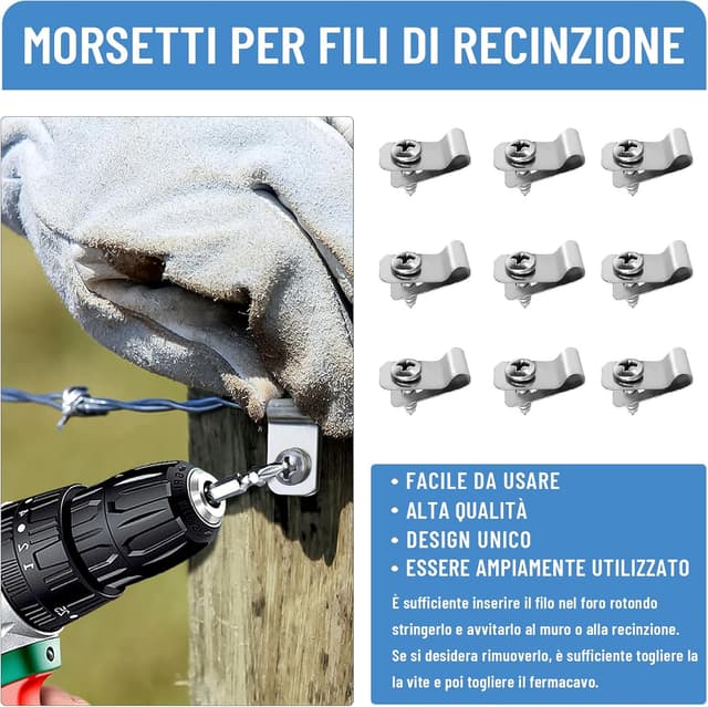 Detalle de iHYTOON Zaun-Drahtklemmen aus Edelstahl für Schweißdraht (für Zaunbefestigung, 300 Stück)