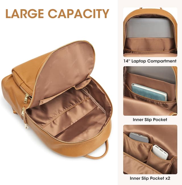 Detalle de Kattee sac à dos en cuir véritable pour femme