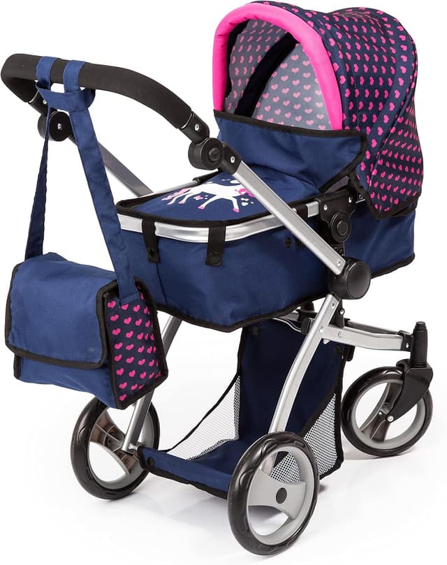 Detalle 2 de Bayer Design 18354AC Grand Ensemble de poussette pour poupée transformable (jusqu’à 46 cm), bleu