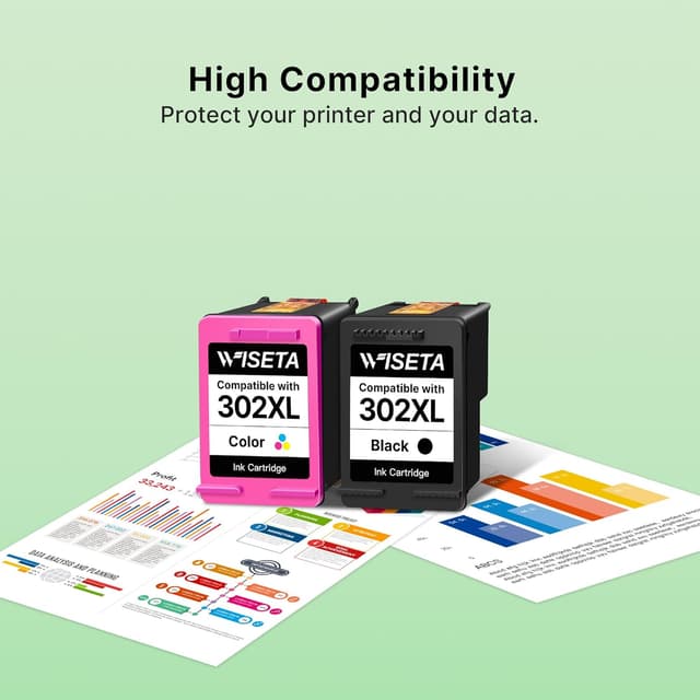 Thumbnail 5 de WISETA HP 302XL Ink Cartridges 2-Pack Black & Colour