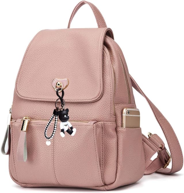 Detalle de DEERWORD Donna borsa a zaino / zainetto antifurto in PU 3005 rosa