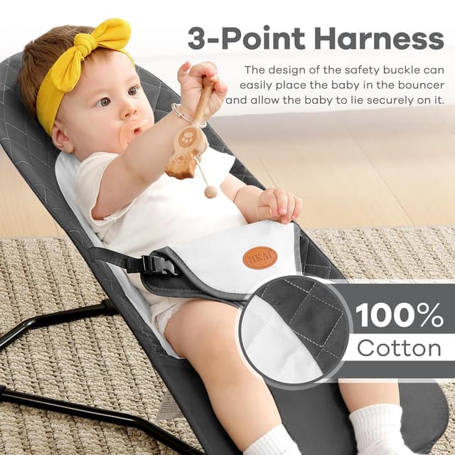 Thumbnail 3 de HKAI Baby Bouncer Portable Seat 0-18 Months