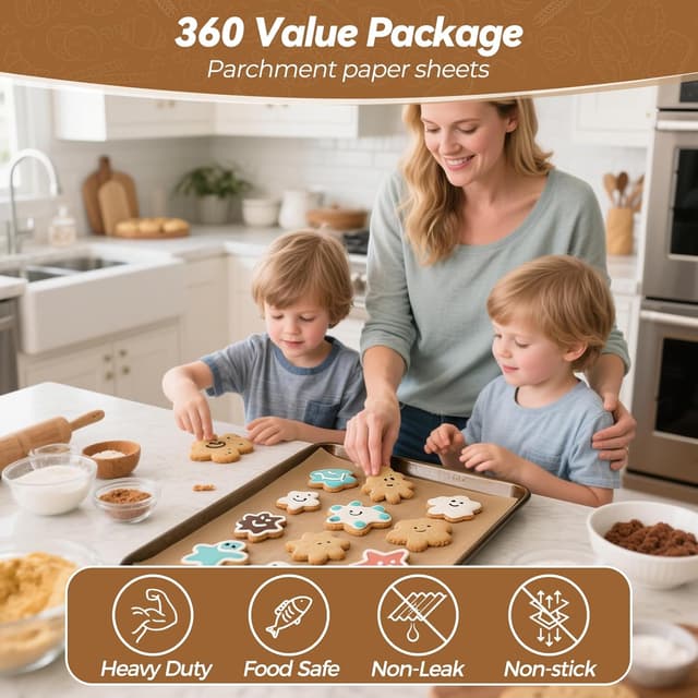 Detalle 2 de 360 Count Parchment Paper Sheets 🧁